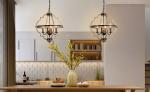 Rustic Farmhouse Metal Chandelier Lighting Distressed Wood Ceiling Light Foyer