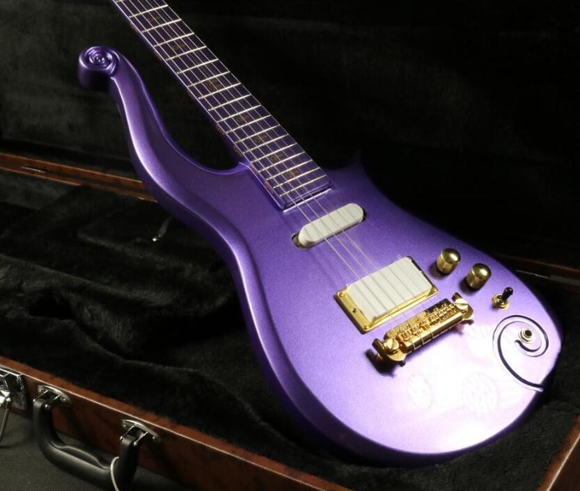 Quality sh covered pickup purple prince set in neck painted fretbard prince Electric guitar Guitar