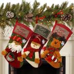 Christmas Stocking Classic Large Stockings Santa, Snowman, Reindeer Xmas