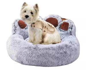 Quality Wholesale Manufacture High Quality Nest Plush Slippers Shape Soft Warm Round Small Pet Bed For Dog Cat wholesale