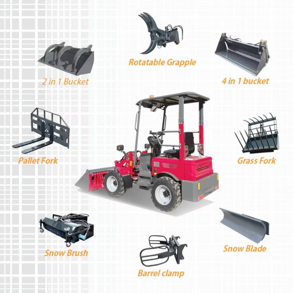 CE Mini Electric Wheel Loader Machine Battery Powered