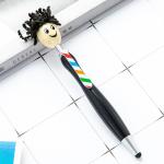 Cute Cartoon Plastic Ball Pen Doll Head Touchscreen Ballpoint Pens Kids Gift