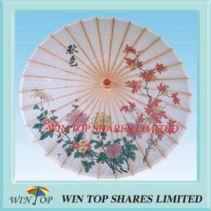 Quality Chinese Autumn flowers design handicraft umbrella wholesale