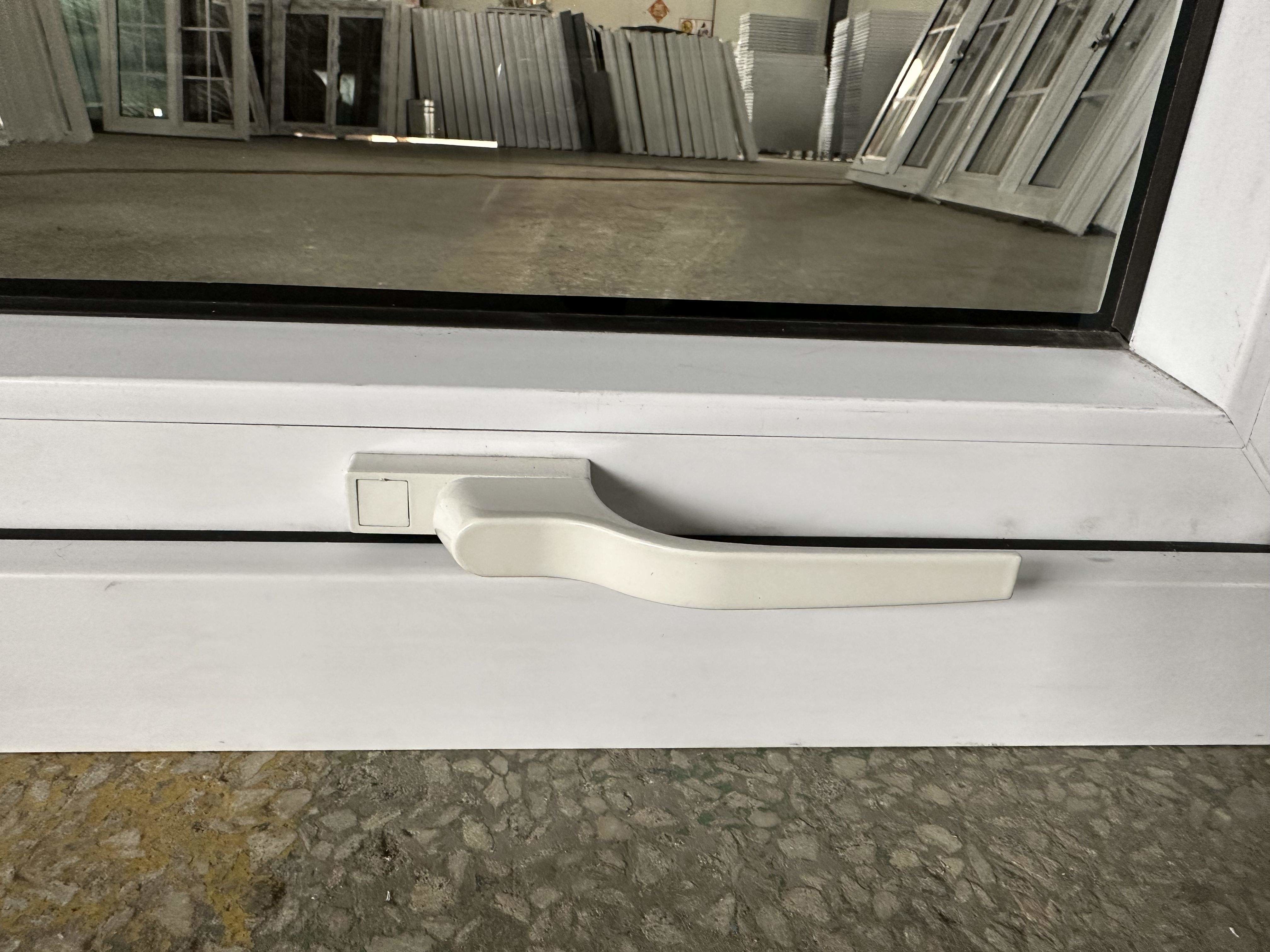 PVC Hurricane Impact Glass Windows White Double Glass Custom Awning Windows