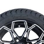 Machined Gloss Black Golf Cart Wheel And Tire Combo 215/35-12 Low Profile DOT