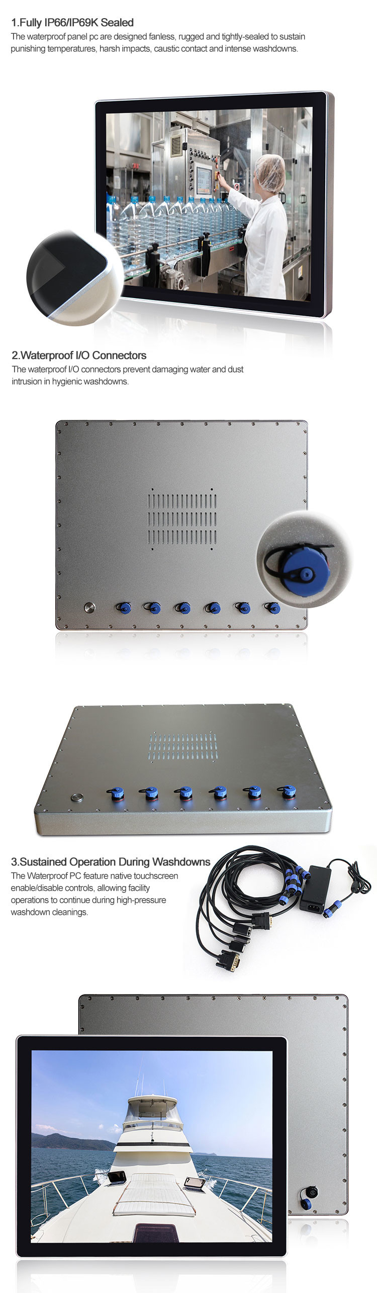 Ip66 Waterproof Flat Touch Screen Computers , Outdoor 19" Fanless Hmi Panel Pc