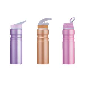 Quality 600ml outer plastic screw aluminum portable sports water bottle wholesale