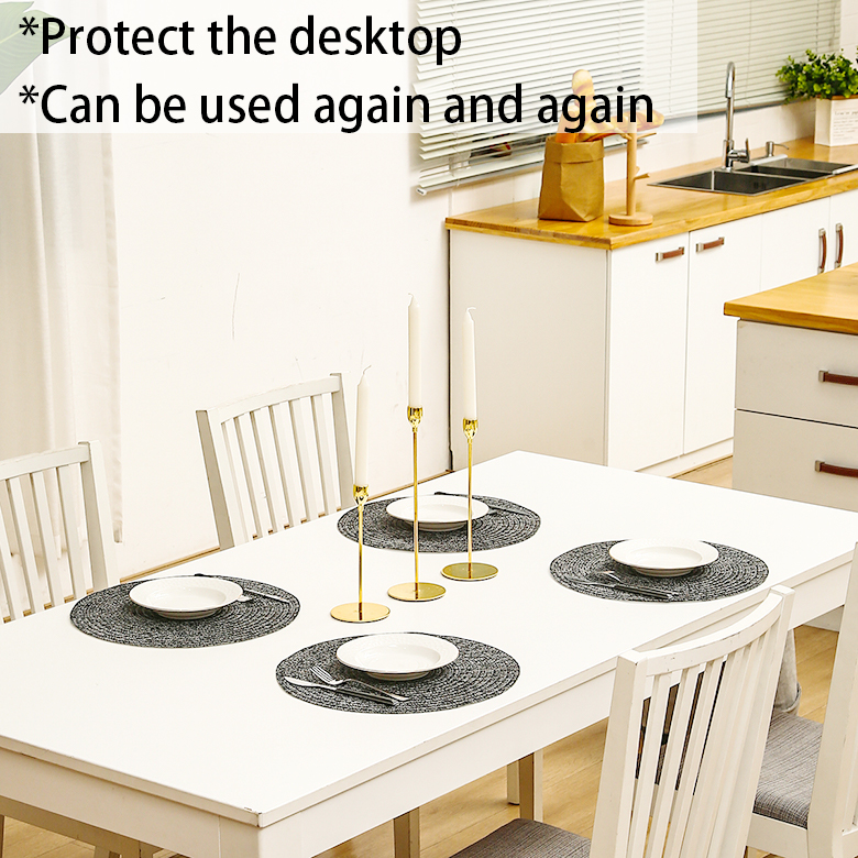 Waterproof Washable Non Slip Mat for Transitional Design Style Placemats in Round Shape