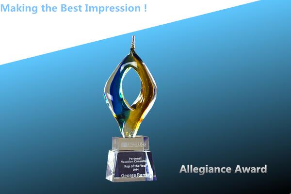 crystal allegiance award/glass allegiance award/glass colorful trophy/acrylic