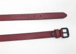 8” Wide Strapssed Leather Belt Diamond Embossed With Black Roller Buckle