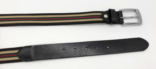 Jeans Mens Elastic Stretch Belts 3.5cm Width With Multicolor Stripe
