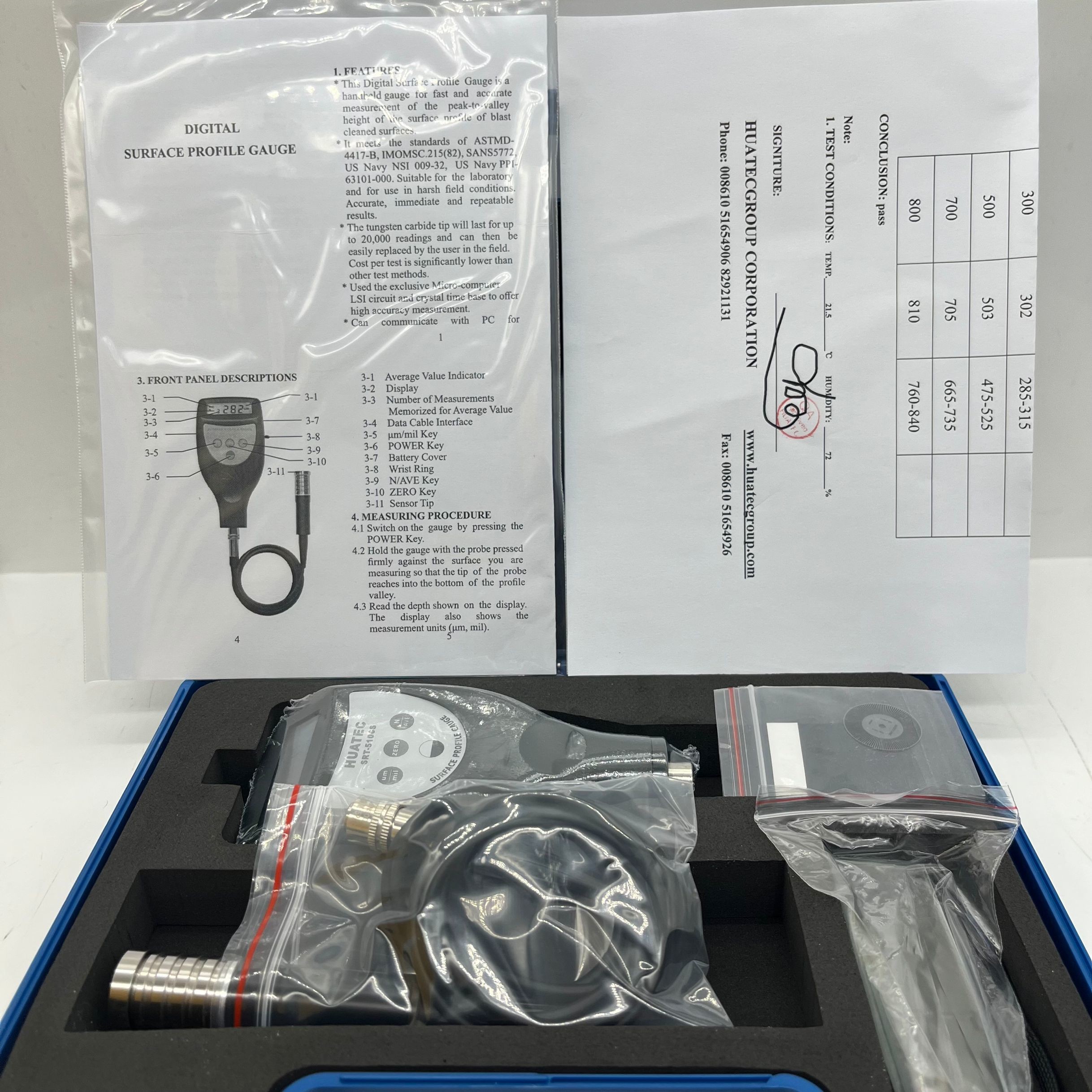 SRT-5100S LCD Digital Surface Profile Gauge With Separate Cable Probe