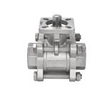 Stainless Steel 3PC Ball Valve ISO 5211 Direct Mounting Pad Channel Straight