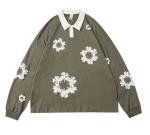 Small Quantity Clothing Manufacturer Casual Long Sleeve Puff Print Snowflake
