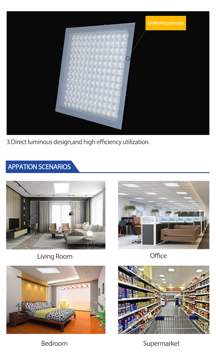 Lamp Luminous Efficiency lm/w 80 3D Moon 595*595 LED Panel Light 96W 120W 150W 1kg