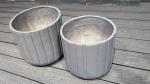Customizable Fiber Clay Planter Round Weather - Resistant