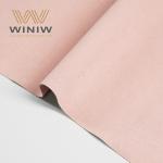 0.4mm Pink Microsuede Vegan Suede Fabric PU Artificial Leather For Show Cases