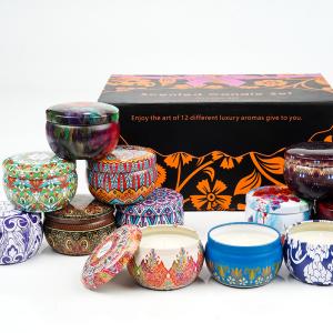 Quality Customized Tin Scented Candle Grass Scented Soy Wax Candles Gift Set wholesale