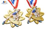 65*4MM Badminton Sports Cut Out Medals With Ribbon