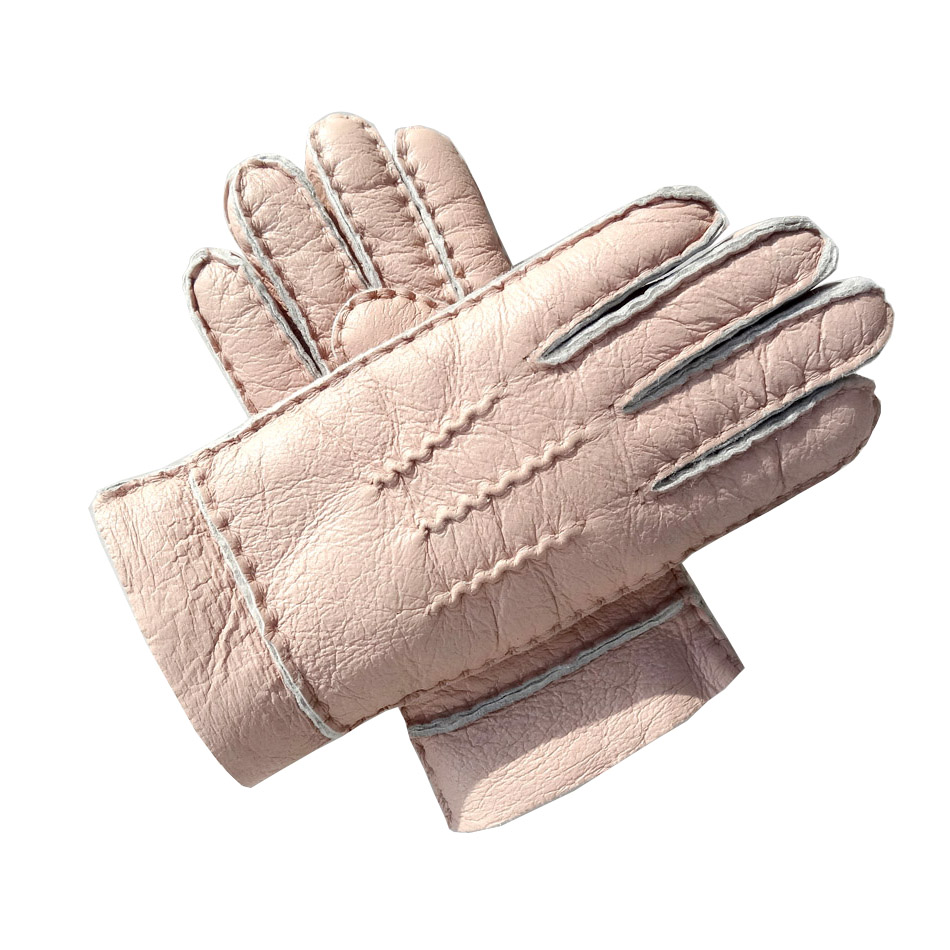 cheap patched sheepskin double face fur kids mitten