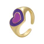 Summer Jewelry 14k Gold Plated Rings Open Adjustable Colorful Enamel Double