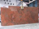 Modern Iron Baltic Red Granite Kitchen Countertop and Staircase Design in Multi