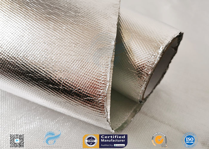 25oz Sliver Aluminium Foil Laminated Fiberglass Fabric Non Combustible