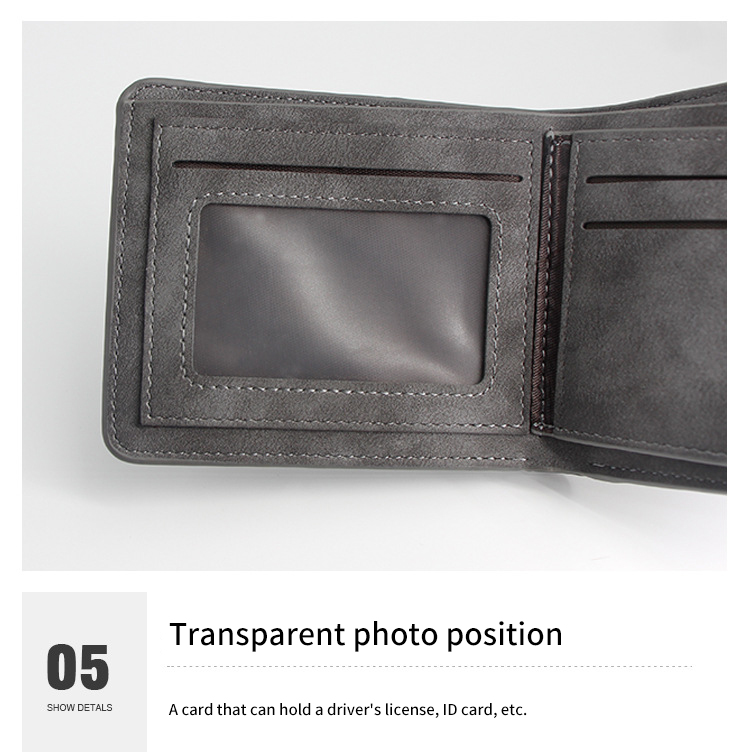 Style Fashion Man Purse Ultrathin Vintage Matting PU Leather Men Wallets for Decoration
