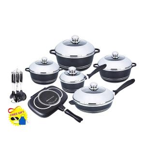 Quality Multifunction 23 Pcs Medical Stone Non Stick Pot Set Cookware Set Aluminum Cooking Pot Set wholesale