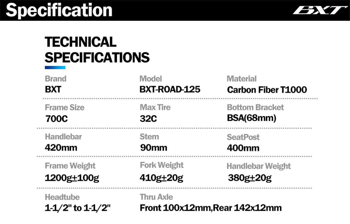 700C Full Carbon Fibre Gravel Road Bike Frameset Small Thru Axle