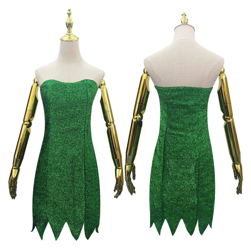 Adults Halloween Tinker Bell Fairy Dress Cosplay Costume With Wig