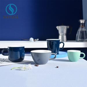 Quality OEM Blue Green Grey Coffee Porcelain White Mugs Gifts wholesale