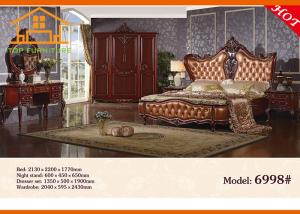 Quality antique GuangDong romantic Master design sleep well king size High Glossy hottest wooden carved bedroom furniture wholesale
