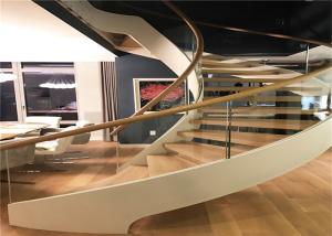 Quality Helical Design Custom Wood Stairs Thailand Rubber Wood Tread For Apartment wholesale