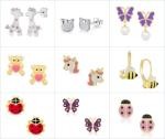 Cute Trendy Pink Flower Enamel Screw Back Earring Adorable 925 Sterling Silver