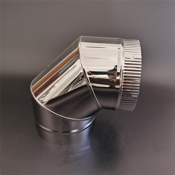 ISO9001 Double Wall Straight Length Stove Flue Pipe For Spigot Locking System