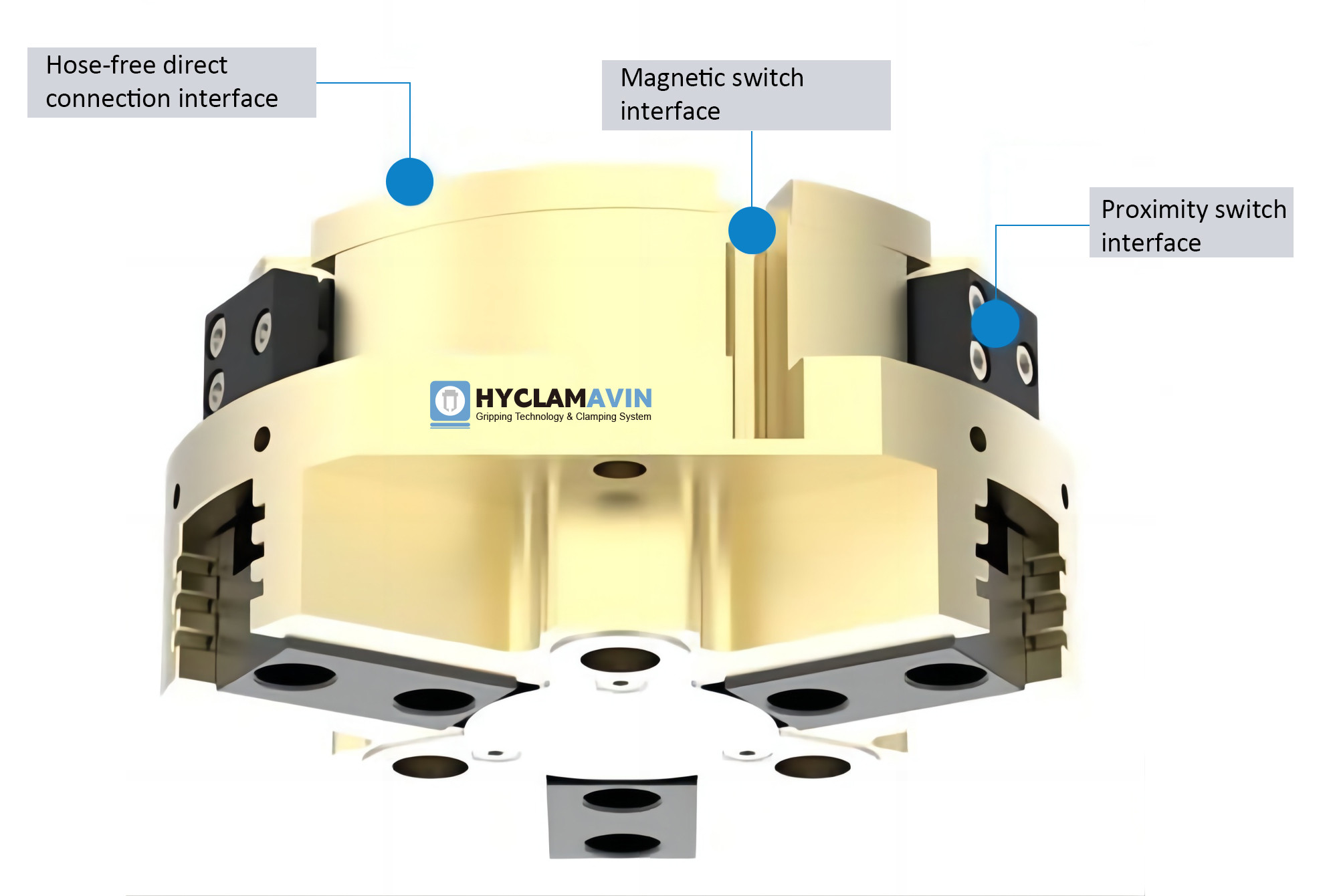 Customizable 3 Jaw Pneumatic Gripper Parallel End Of Arm Grippers
