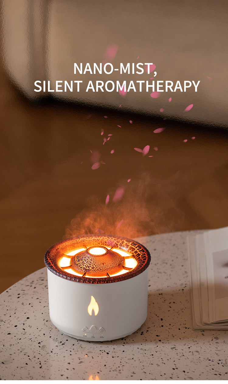 1 Sample Ok Volcano Flame Humidifier Led Color Flame Effect Ultrasonic Aroma Oil Diffuser For Hotel Home Dropshipping