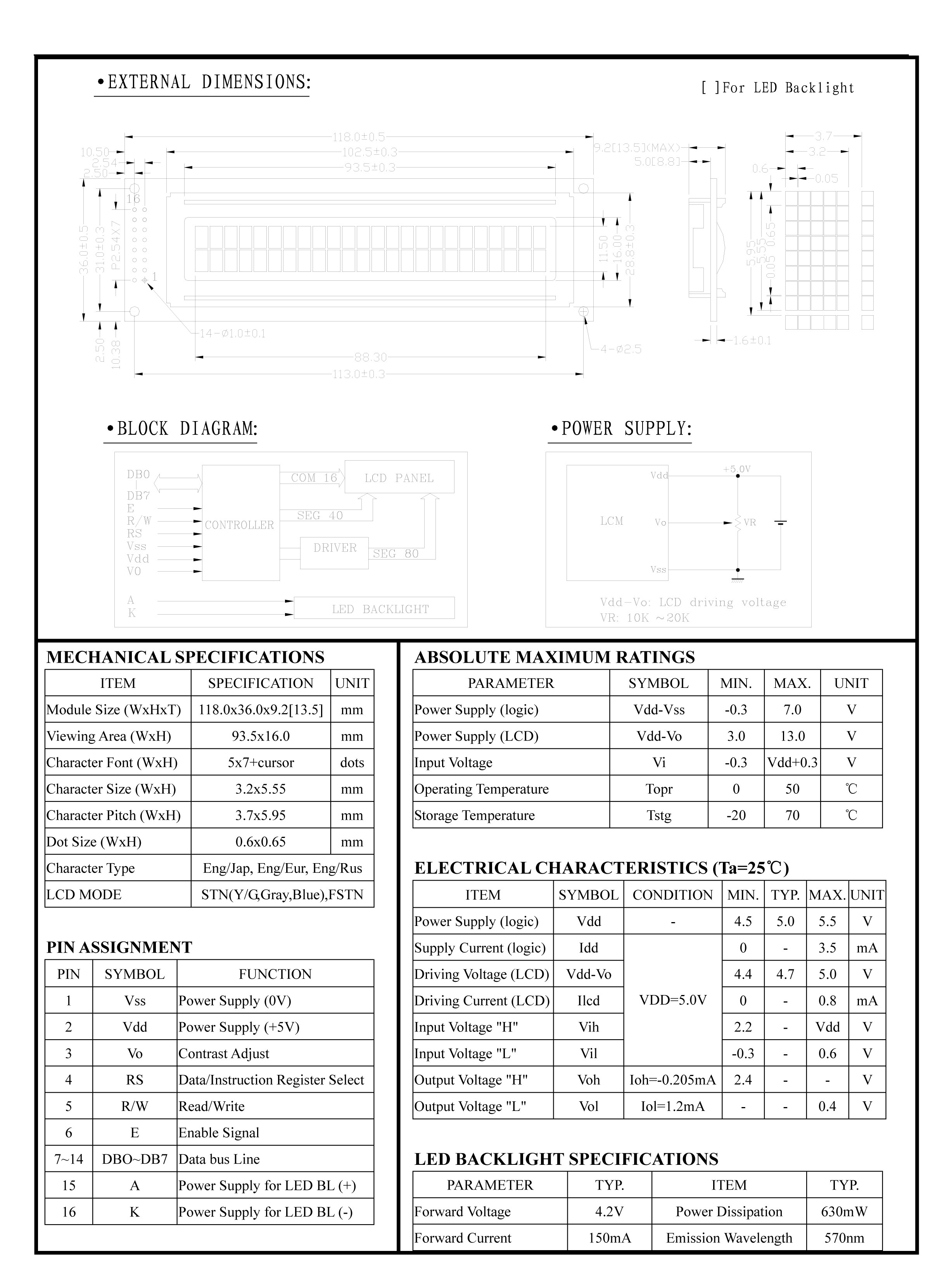 2.5 Inch 128x64 Dot Matrix Lcd Display 24x2