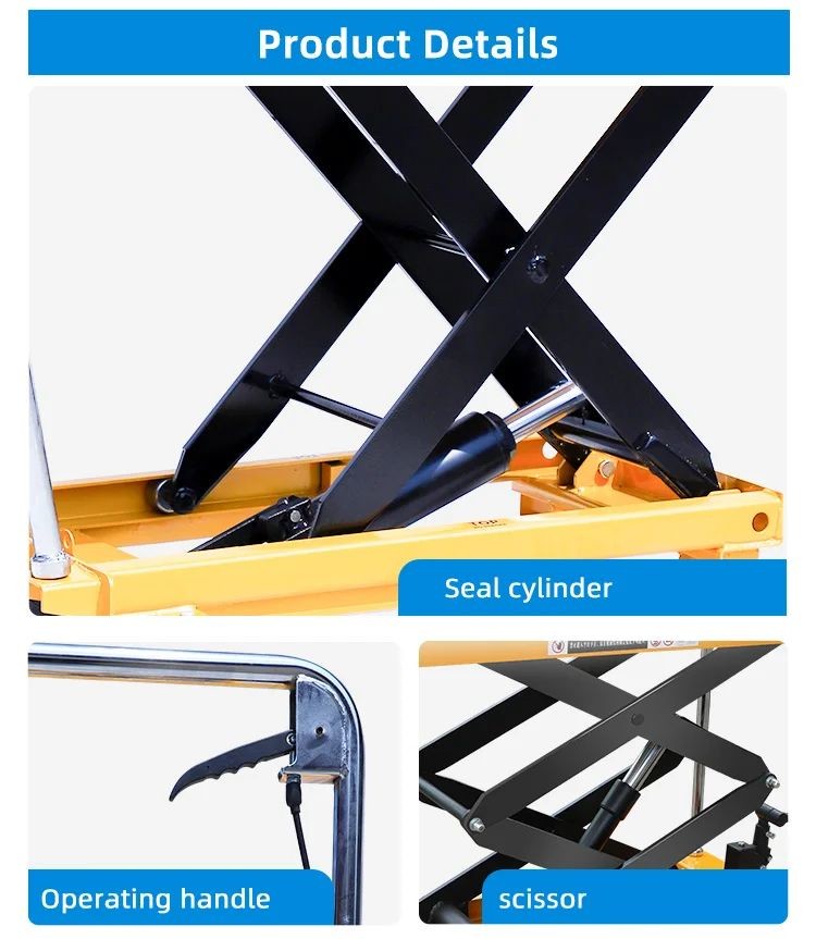 Material Tool 800kg Manual Scissor Lift Lifting Table Hydraulic Platform Lift Table