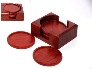 Quality Rosewood Round Cup Coaster set wholesale