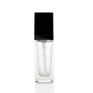 Quality Clear Frosted Liquid Foundation Bottles 30ml Logo Print Square Shaped wholesale