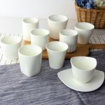 Coastal White Porcelain Tea Cups Porcelain Cups And Saucers FDA EU