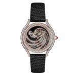 Luxury Leather Strap Quartz Watch Inlaid With A Large Number Of Zircon Jewelry