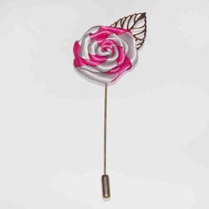 Quality New York Gentleman Handmade Flower Brooch Silk Flower Brooches And Pins wholesale