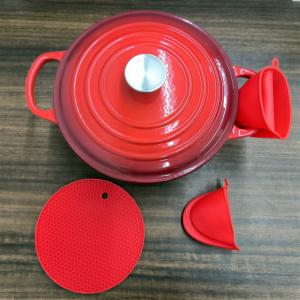 Quality Premium 6 Quart Enameled Cast Iron Dutch Oven With Lid - Available In 6 Colors With Silicone Gloves &amp; Pot Holders wholesale