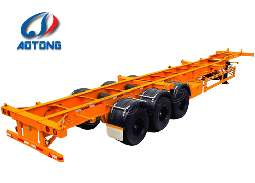 2020 3 Axle Container 40ft Truck Trailer Chasis Skeleton Semi Trailer with Steel Q235