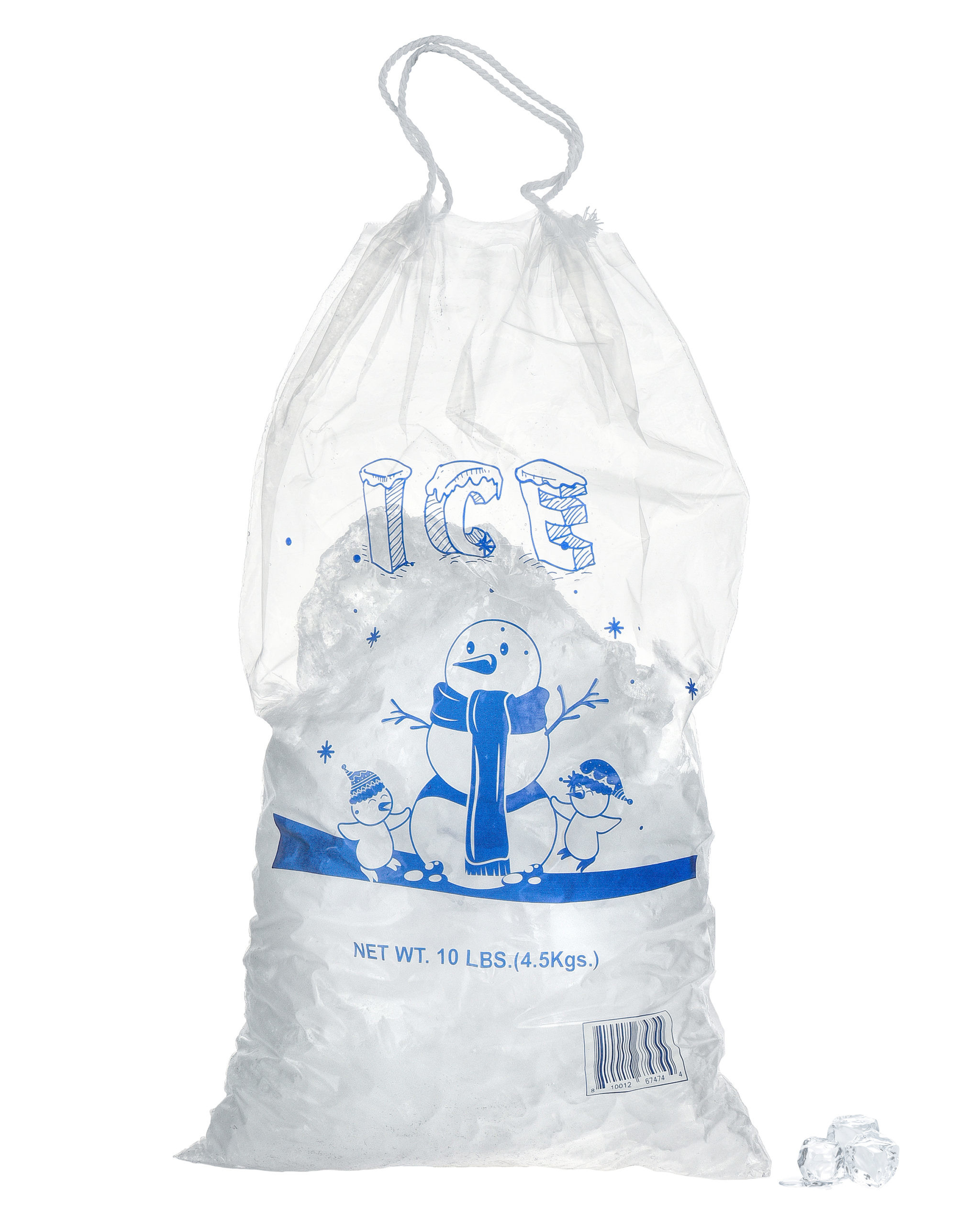 Disposable 12X 22 inch 1.6mil Plastic Ice Bags Gravnre Printing
