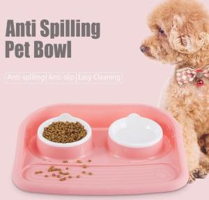 Quality Non Slip Plastic Feeding Dishes No Spill Pet Dog Cat Double Food Water Bowl For Cat Dog, Premium Colorful Dog Water Food wholesale