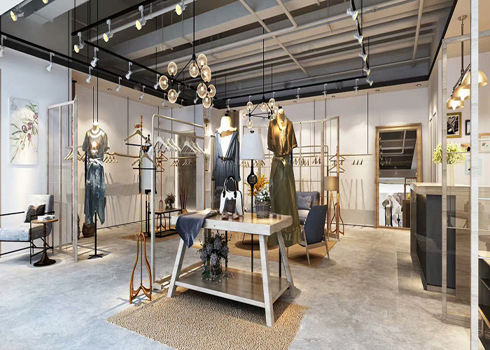 Wall Mounted Commercial Clothing Racks , Boutiques Retail Clothing Display